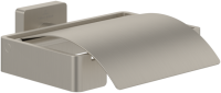 Villeroy & Boch Elements Striking Toilet Roll Holder with Cover - Matt Brushed Nickel