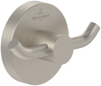 Villeroy & Boch Elements Tender Double Robe Hook - Matt Brushed Nickel