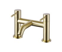 The White Space Pin Lux Deck Mounted Bath Filler - Brushed Brass