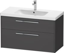 Duravit D-Code 984mm x 460mm 2 Drawer Wall Hung Vanity Unit - Matt Graphite