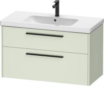 Duravit D-Code 984mm x 460mm 2 Drawer Wall Hung Vanity Unit w/ Black Handle - Pale Green