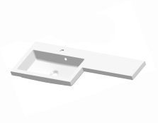 The White Space Vital 1200mm Left Hand Vanity Basin - White