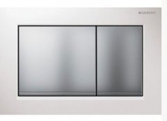 Geberit Omega 30 White/Matt Chrome/Matt Chrome Dual Flush Plate - Stock Clearance