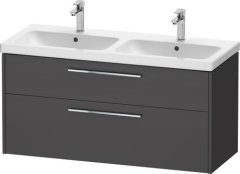 Duravit D-Code 1184mm x 460mm 2 Drawer Wall Hung Vanity Unit - Matt Graphite