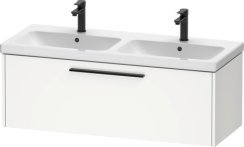 Duravit D-Code 1184mm x 460mm 1 Drawer Wall Hung Vanity Unit w/ Black Handle Matt White