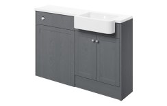 Purity Collection Belinda 1242mm Basin & Toilet Unit Pack (RH) - Grey Ash