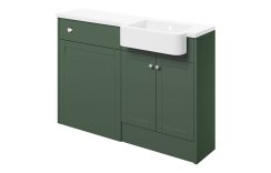 Purity Collection Belinda 1242mm Basin & Toilet Unit Pack (RH) - Matt Sage Green