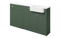 Purity Collection Belinda 1542mm Basin Toilet & 1 Door Unit Pack (RH) - Matt Sage Green