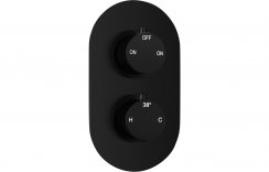 Purity Collection Two Outlet Twin Shower Valve - Matt Black