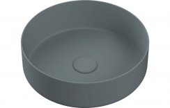 Purity Collection Opulent 355mm Ceramic Round Washbowl & Waste - Matt Grey