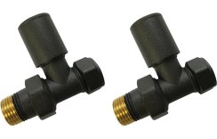 Purity Collection Patterned Anthracite Radiator Valves - Straight - Stock Clearance