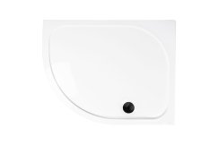 Coram 1200 x 900mm Offset Quadrant Stone Resin Left Hand Shower Tray - White