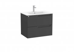 Roca Aleyda Matt Black 700mm 2 Drawer Vanity Unit & Basin