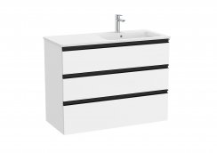 Roca The Gap Matt White 1000mm 3 Drawer Vanity Unit with Right Hand Basin