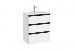 Roca The Gap Compact Matt White 600mm 3 Drawer Vanity Unit with Basin