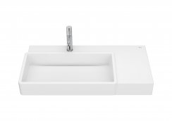 Roca Tura 800mm Wall-Hung Basin with Right Hand Shelf - Matt White