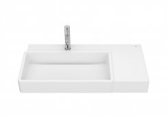 Roca Tura 800mm Wall-Hung Basin with Right Hand Shelf - Supraglaze