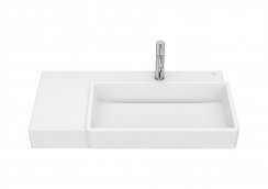 Roca Tura 800mm Wall-Hung Basin with Left Hand Shelf - Supraglaze