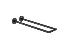 Roca Hotels Round 400mm Double Towel Rail - Matt Black