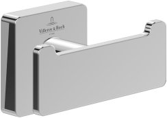 Villeroy & Boch Elements Striking Double Towel/Robe Hook - Chrome