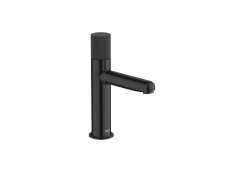 Roca Nu Small Basin Mixer with Stripe Handle - Titanium Black