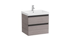 Roca Domi 600mm Two Drawer Vanity Unit with Basin - City Oak