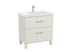 Roca Romea 800mm 2 Drawer Vanity Unit & Basin - White Satin