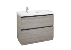 Roca Lander 1000mm 2 Drawer Vanity Unit & Left Hand Basin - City Oak