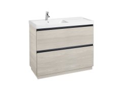 Roca Lander 1000mm 2 Drawer Vanity Unit & Left Hand Basin - Nordic Ash