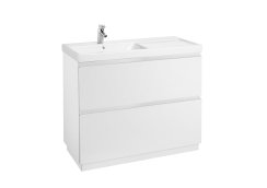 Roca Lander 1000mm 2 Drawer Vanity Unit & Left Hand Basin - Gloss White