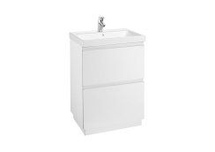 Roca Lander 600mm 2 Drawer Vanity Unit & Basin - Gloss White