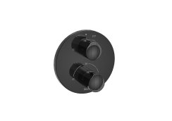 Roca T-1000 Built In Thermostatic Bath/Shower Mixer - Titanium Black