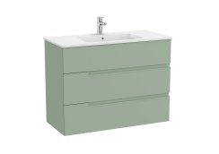 Roca Victoria-N 1000mm Vanity Unit with Three Drawers & Basin - Sage Green