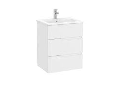 Roca Victoria-N 600mm Vanity Unit with Three Drawers & Basin - Matt White