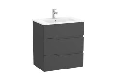 Roca Victoria-N 700mm Vanity Unit with Three Drawers & Basin - Onyx