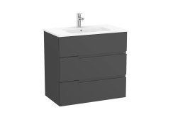 Roca Victoria-N 800mm Vanity Unit with Three Drawers & Basin - Onyx