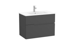 Roca Victoria-N 800mm Vanity Unit with Two Drawers & Basin - Onyx