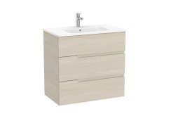 Roca Victoria-N 800mm Vanity Unit with Three Drawers & Basin - Light Ash