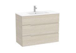 Roca Victoria-N 1000mm Vanity Unit with Three Drawers & Basin - Light Ash