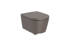 Roca Inspira Compact Round Wall-Hung Rimless Toilet - Coffee