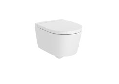 Roca Inspira Compact Round Wall-Hung Rimless Toilet - Matt White