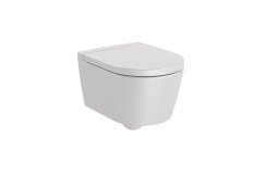 Roca Inspira Compact Round Wall-Hung Rimless Toilet - Pearl