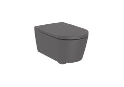 Roca Inspira Round Wall-Hung Rimless Toilet - Onyx