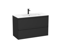 Roca Tenue 1000mm 2 Drawer Vanity Unit & Basin - Matt Black