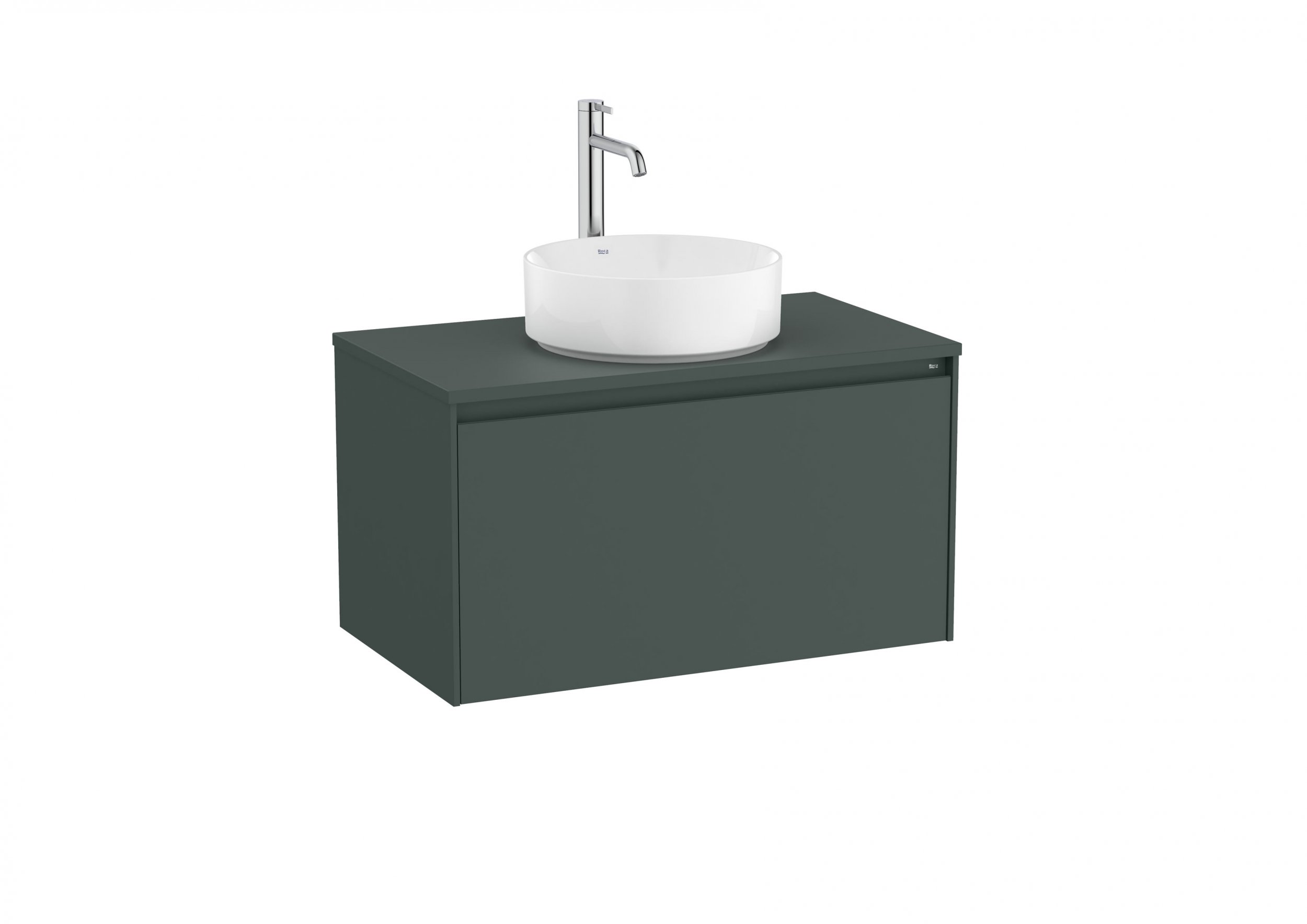 Roca Ona Unik 800mm Matt Green Unit & Countertop (1 Drawer) | Bathroom ...