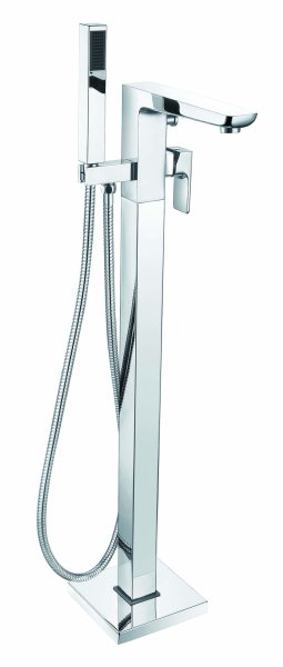 The White Space Veto Floorstanding Bath/Shower Mixer with Hose & Handset - Chrome