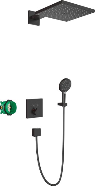 Hansgrohe Raindance E Shower System For Concealed Installation with Showerselect Thermostat - Matt Black