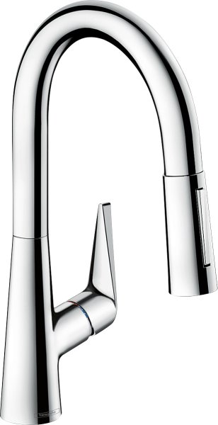 Hansgrohe Talis M51 Single Lever Kitchen Mixer 160 with Pull-Out Spray & Sbox, 2 Spray Modes - Chrome