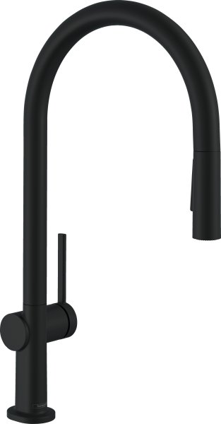 Hansgrohe Talis M54 Single Lever Kitchen Mixer 210 with Pull-Out Spray, 2 Spray Modes - Matt Black