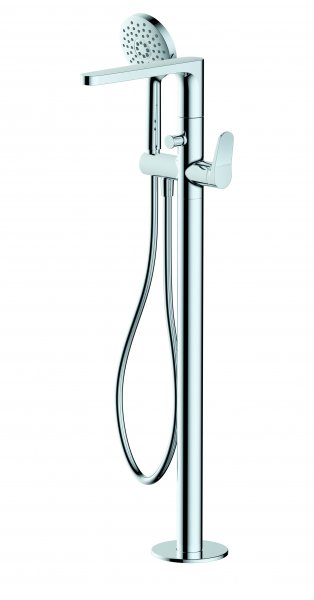 RAK Petit Round Floorstanding Bath Shower Mixer - Chrome